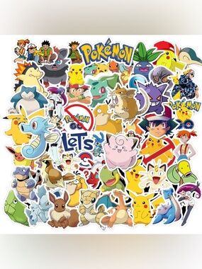 Pokemon Sticker Pack Set of 50 Anime Cartoon Vinyl Decal Bundle
